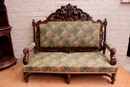 Renaissance style Sofa set in Walnut, France 19th century