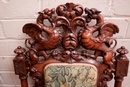 Renaissance style Sofa set in Walnut, France 19th century