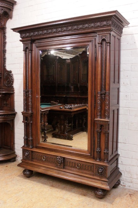 Exceptional 4 pc. renaissance bedroom in walnut