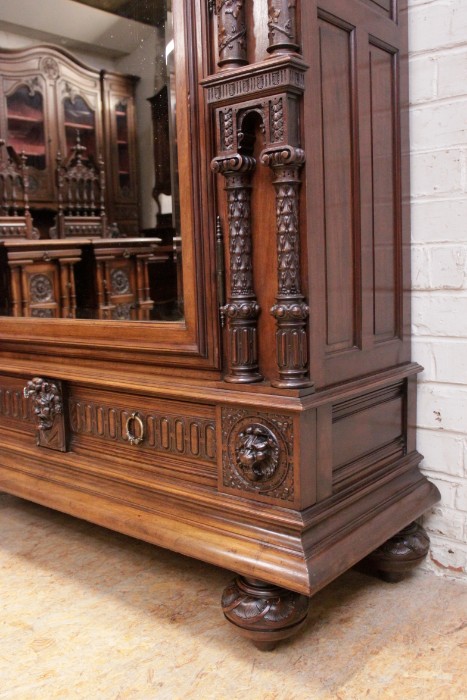 Exceptional 4 pc. renaissance bedroom in walnut