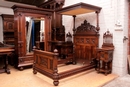 Renaissance style Bedroom in Walnut, France 19th century