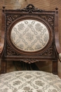 Louis XVI style Sofa set in Walnut, France 19th century