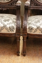 Louis XVI style Sofa set in Walnut, France 19th century