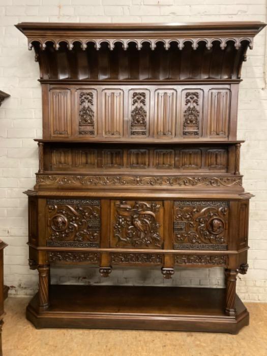 Exceptional gothic dinning set in walnut