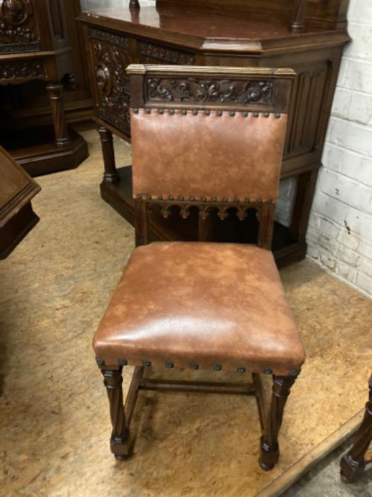 Exceptional gothic dinning set in walnut