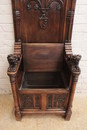 Gothic style Hall bench in Walnut, France 19th century