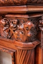 Gothic style Fire mantle in Walnut, France 19th century