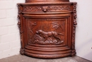 Hunt style Corner cabinet in Oak, France 19th century