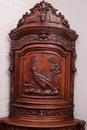 Hunt style Corner cabinet in Oak, France 19th century