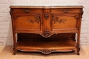 Louis XV style Sideboard and server in oak and marble, France 19th century