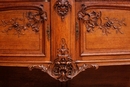 Louis XV style Sideboard and server in oak and marble, France 19th century