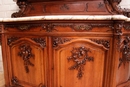 Louis XV style Sideboard in walnut and marble, France 19th century