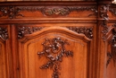 Louis XV style Sideboard in walnut and marble, France 19th century