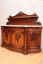 Louis XV style Sideboard in walnut and marble, France 19th century