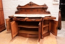 Louis XV style Sideboard in walnut and marble, France 19th century