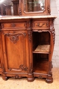 Louis XV style Cabinet and server in walnut and marble, France 19th century