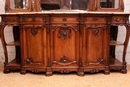 Louis XV style Cabinet and server in walnut and marble, France 19th century