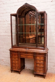 Exceptional Louis XVI style display desk in walnut