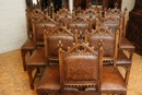 Gothic style Dinning set in Walnut, France 19th century