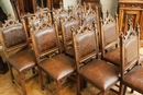 Gothic style Dinning set in Walnut, France 19th century