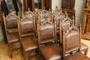 Gothic style Dinning set in Walnut, France 19th century