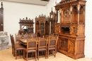 Gothic style Dinning set in Walnut, France 19th century