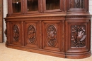 Hunt style Bookcase in Oak, France 19th century