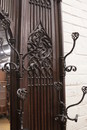 Gothic style Hall stand in Oak, France 19th century
