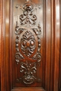 Renaissance style Cabinet in walnut & porecelain, France 19th century