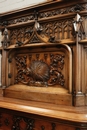 Gothic style Fire mantle in Walnut, France 19th century