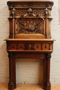 Gothic style Fire mantle in Walnut, France 19th century