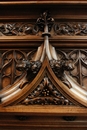 Gothic style Fire mantle in Walnut, France 19th century