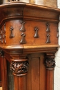Gothic style Fire mantle in Walnut, France 19th century
