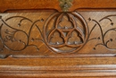 Gothic style piano in Oak, Germany 19th century