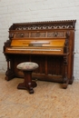 Gothic style piano in Oak, Germany 19th century