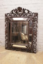 Exceptional oak hunt mirror