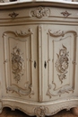 Louis XV style Cabinet and mirror in paint wood, France 19th century