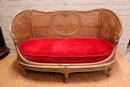 Louis XV style Sofa in paint wood, France 19th century