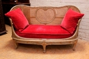 Louis XV style Sofa in paint wood, France 19th century