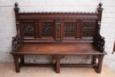 Gothic style Benches in Oak, France 19th century