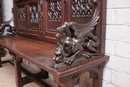 Gothic style Benches in Oak, France 19th century