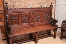 Gothic style Benches in Oak, France 19th century