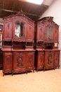 Louis XV style Cabinets in Walnut, Belgium 19th century