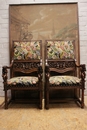 Renaissance style Arm chairs in Walnut, France 19th century