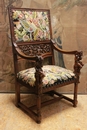 Renaissance style Arm chairs in Walnut, France 19th century