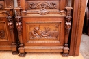 Renaissance style Beds in Walnut, italie 19th century