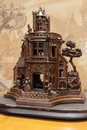 Gothic style Castle carving in Walnut, France 19th century