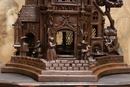 Gothic style Castle carving in Walnut, France 19th century