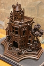 Gothic style Castle carving in Walnut, France 19th century