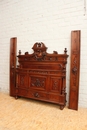 Renaissance style Bed and nightstand in Walnut, France 19th century